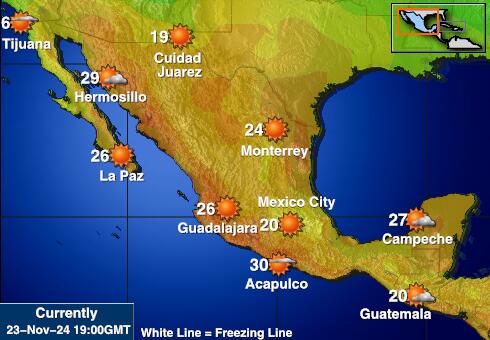 Mexiko Wetter Temperaturkarte 