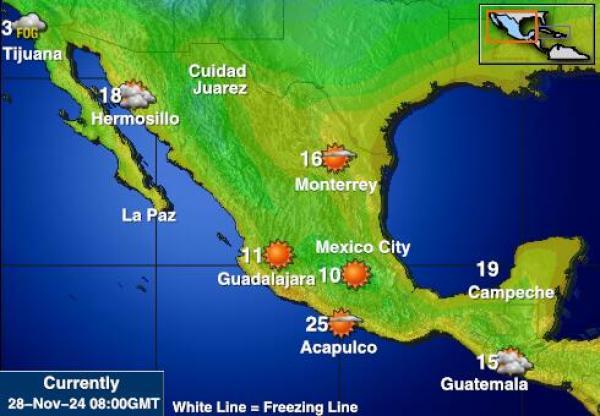 Meksyk Temperatura Mapa pogody 