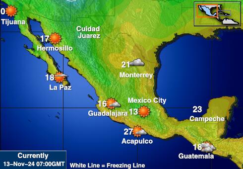 Мексико Временска прогноза, Температура, Карта 