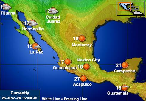 メキシコ 天気温度マップ 