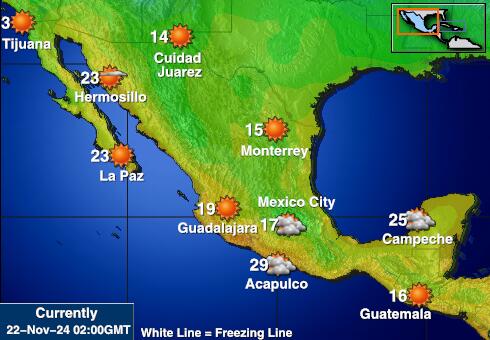 Mexikó Időjárás hőmérséklet térképen 