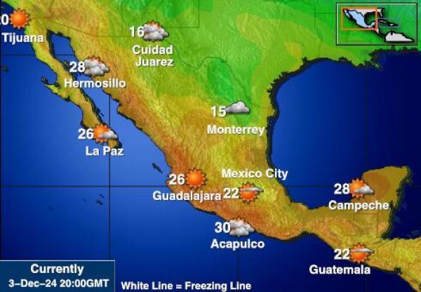 Méjico Mapa de temperatura Tiempo 