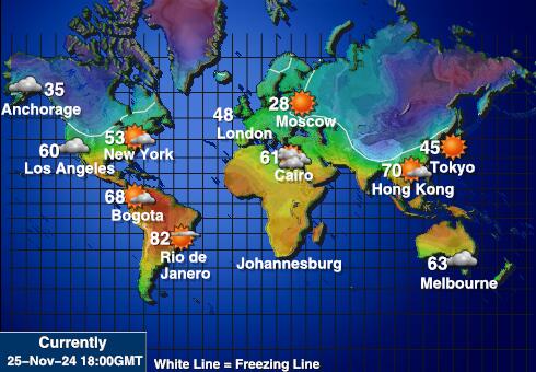 ミクロネシア 天気温度マップ 