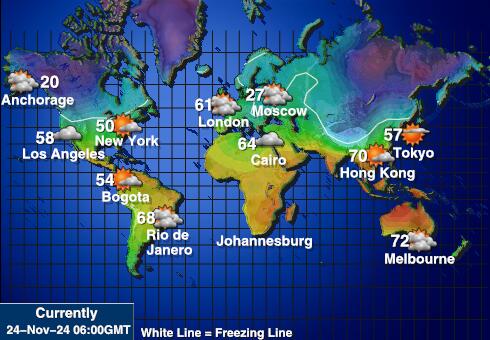 Mikronezja Temperatura Mapa pogody 