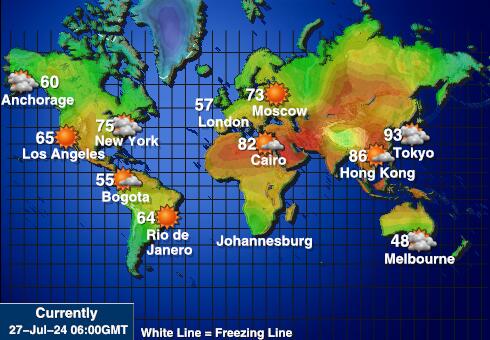 Mikronésie Mapa počasí teplota 