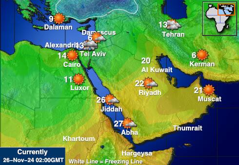 Lähis-Ida Ilm temperatuur kaart 