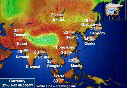 جزر ميدواي خريطة درجة حرارة الطقس 