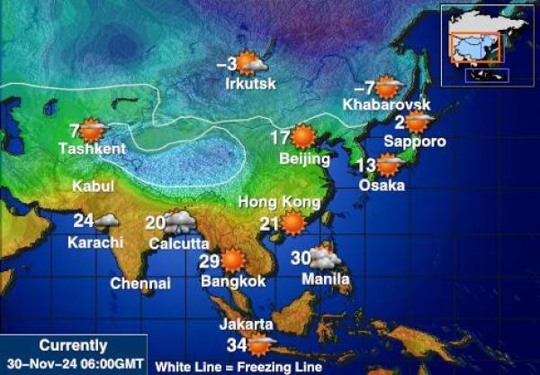 Mongolia Været temperatur kart 