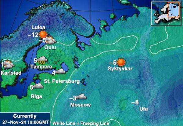 Montenegro Wetter Temperaturkarte 