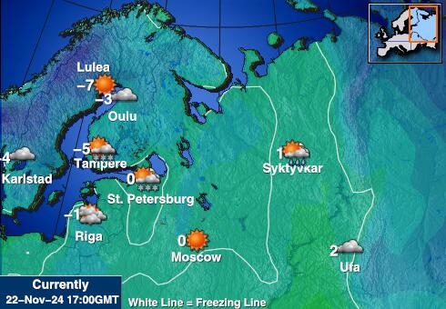 Montenegro Ilm temperatuur kaart 