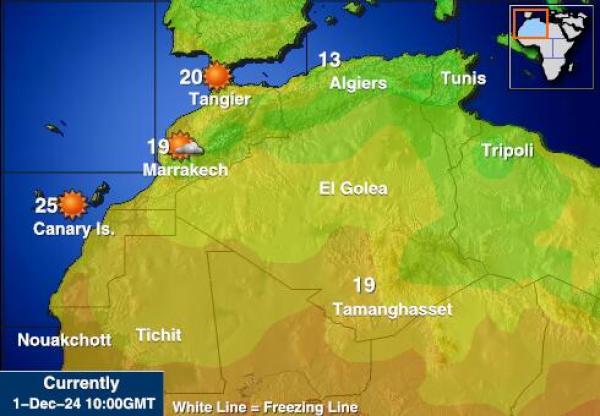 المغرب خريطة درجة حرارة الطقس 