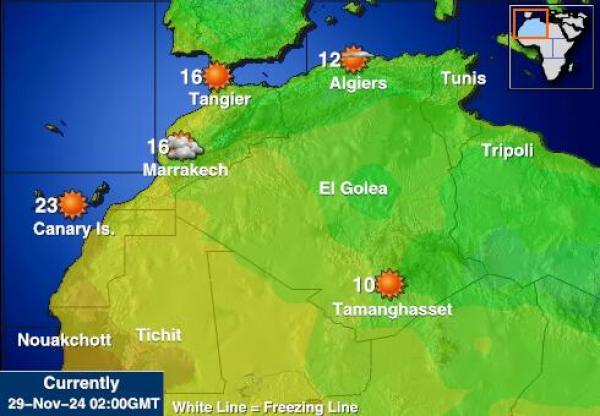 Morocco Mapa temperatura Tempo 