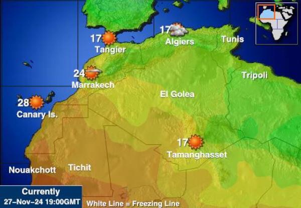 Marokko Wetter Temperaturkarte 