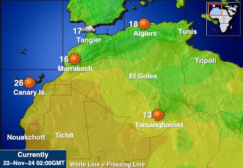 Marokkó Időjárás hőmérséklet térképen 