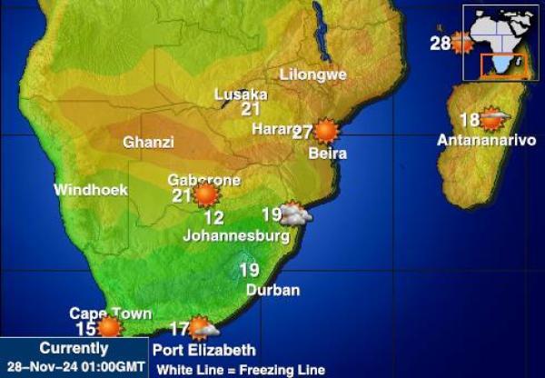 Mozambique Vejret temperatur kort 