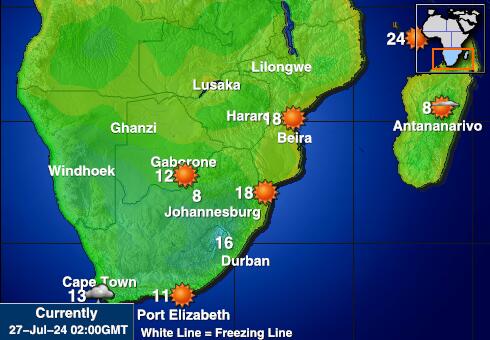 موزمبیق موسم درجہ حرارت کا نقشہ 