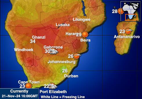 Mozambique Weather Temperature Map 