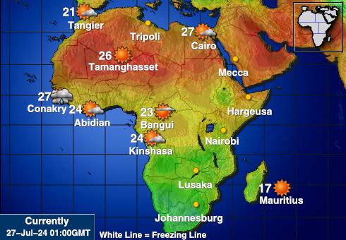نامیبیا موسم درجہ حرارت کا نقشہ 