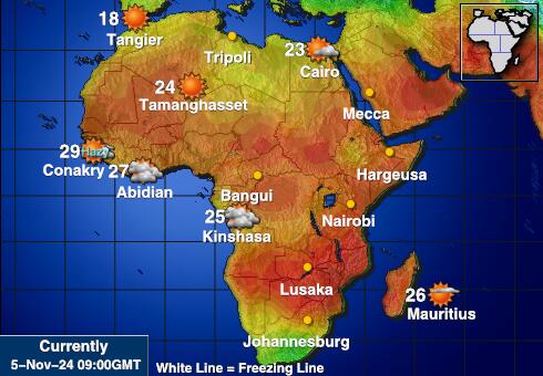 Namibia Temperatura Mapa pogody 