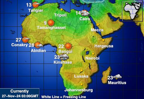 Namibia Bản đồ nhiệt độ thời tiết 