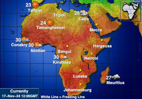 Namibija Vreme Temperatura Zemljevid 