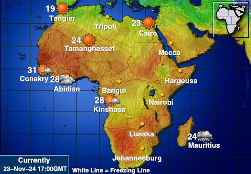 Namibia Vädertemperaturkarta 