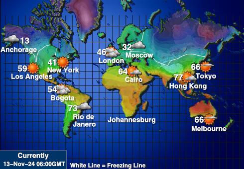 Nauru Mapa de temperatura Tiempo 