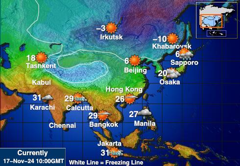 Nepal Vreme Temperatura Zemljevid 