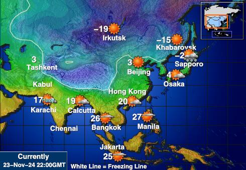 Nepal Vejret temperatur kort 