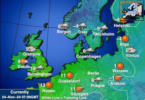 Holandia Temperatura Mapa pogody 