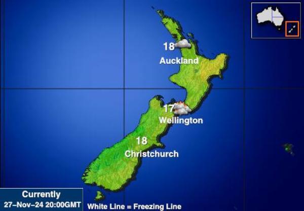 Neuseeland Wetter Temperaturkarte 