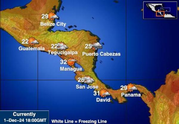 Nicaragua Været temperatur kart 