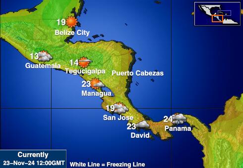 Nicaragua Vejret temperatur kort 