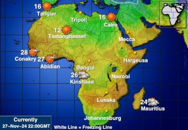 Niger Vremenska prognoza, Temperatura, karta 