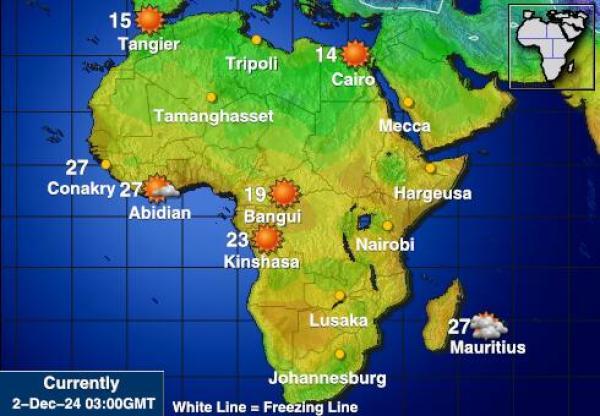 Níger Mapa de temperatura Tiempo 