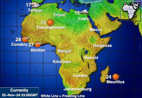 Niger Weer temperatuur kaart 