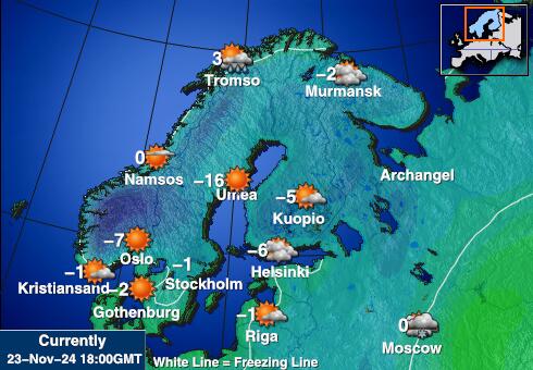 Norge Vädertemperaturkarta 