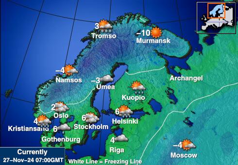 Norwegen Wetter Temperaturkarte 