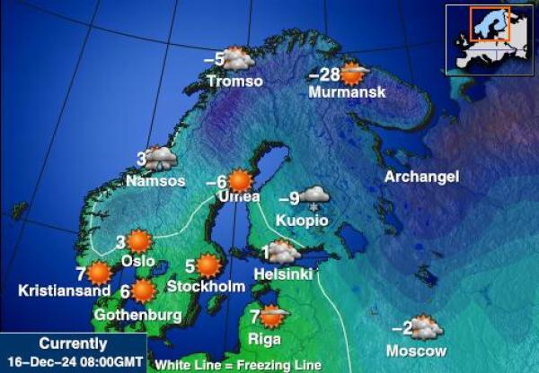 Norveç Hava sıcaklığı haritası 