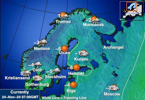 Norwegia Temperatura Mapa pogody 