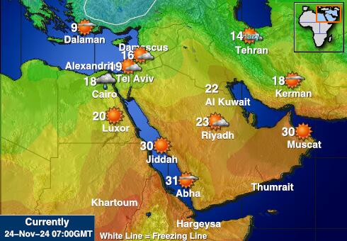 Oman Temperatura Mapa pogody 