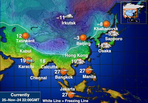 Pakistan Weer temperatuur kaart 