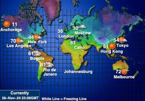 Palau Vremenska prognoza, Temperatura, karta 