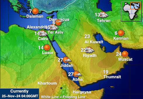 Palestinian Territory Weather Temperature Map 