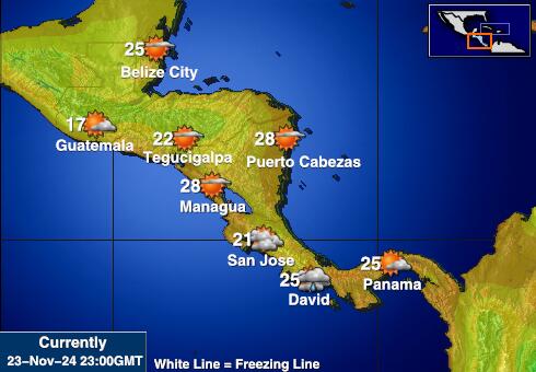 Panama Vremenska prognoza, Temperatura, karta 