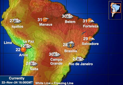 Paraguai Ilm temperatuur kaart 