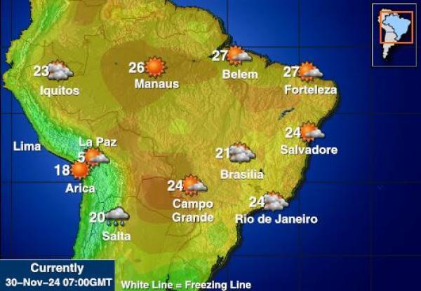 Paraguay Været temperatur kart 