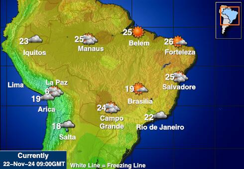 Paraguay Weather Temperature Map 