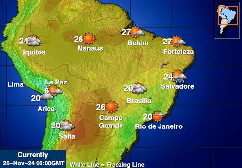 Peru Weer temperatuur kaart 