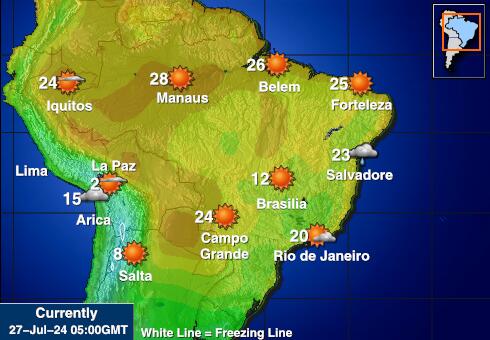 Peru Mapa temperatura Tempo 